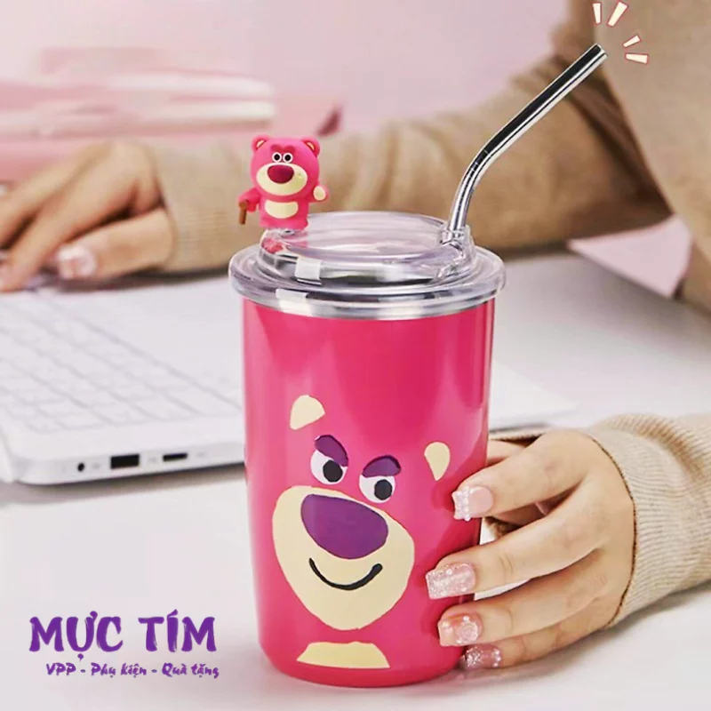 Ly Giữ Nhiệt Gấu Dâu Lotso