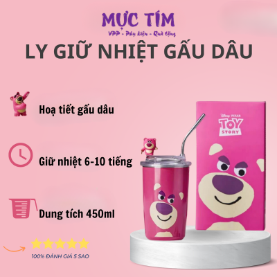 Ly Giữ Nhiệt Gấu Dâu Lotso