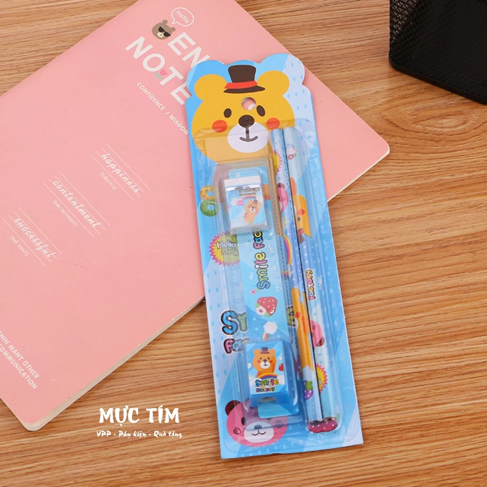 Vĩ dụng cụ học tập 5 chi tiết CD168 — Xanh