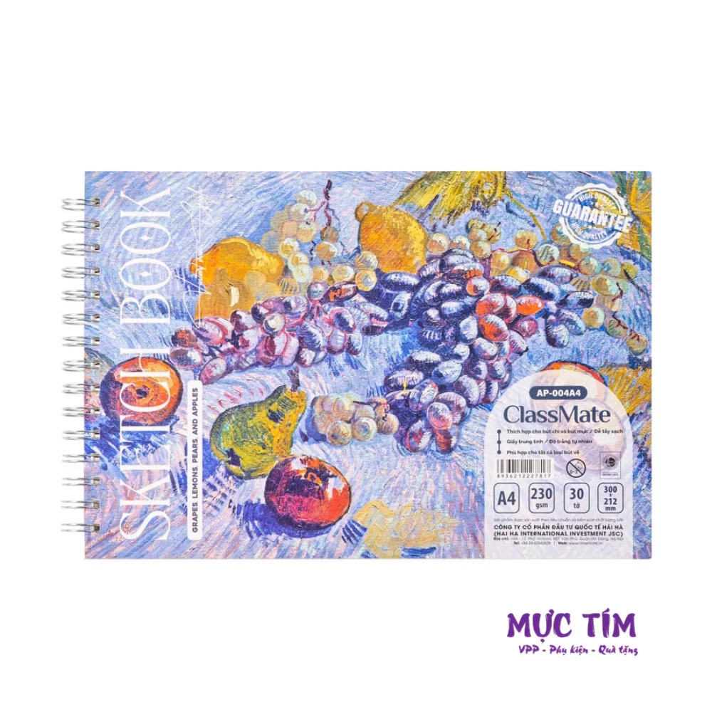 Sổ Vẽ Sketchbook Classmate, Sổ Vẽ Phác Thảo 230gsm — Xanh dương