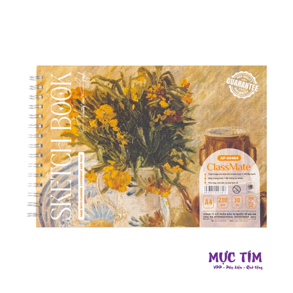 Sổ Vẽ Sketchbook Classmate, Sổ Vẽ Phác Thảo 230gsm — Vàng