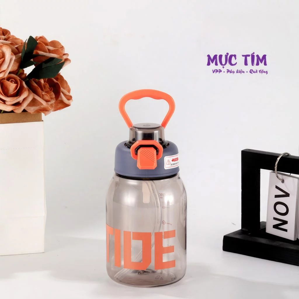 Bình nước nhựa TIDE trong suốt — Cam
