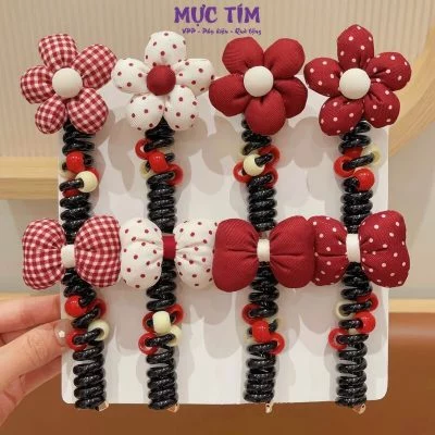 dây buộc tóc hoa