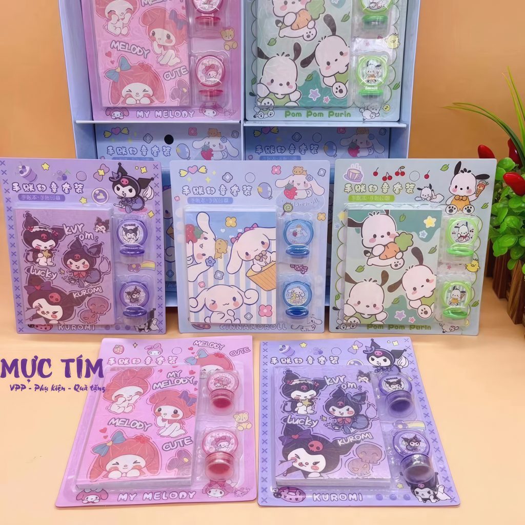 sổ và con dấu dễ thương