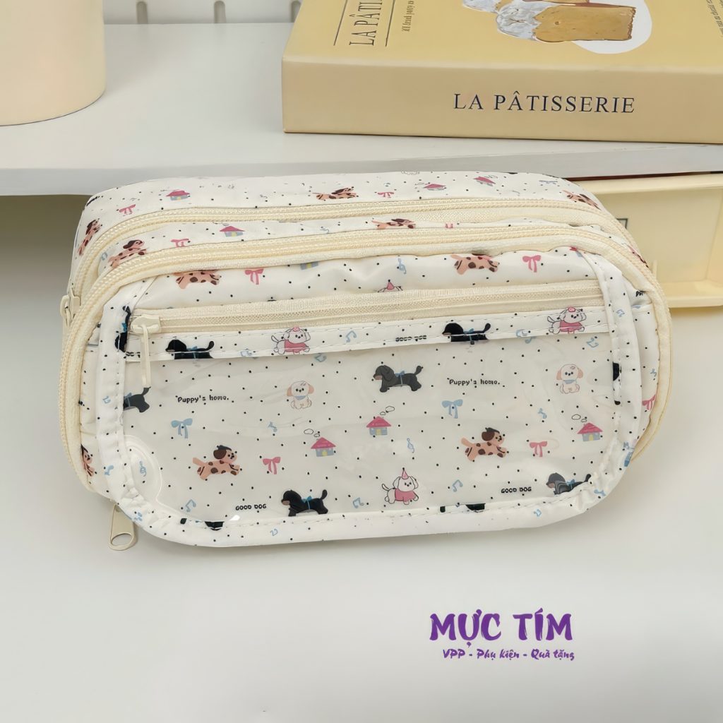 hộp bút icon các bé chó nhỏ xinh dễ thương