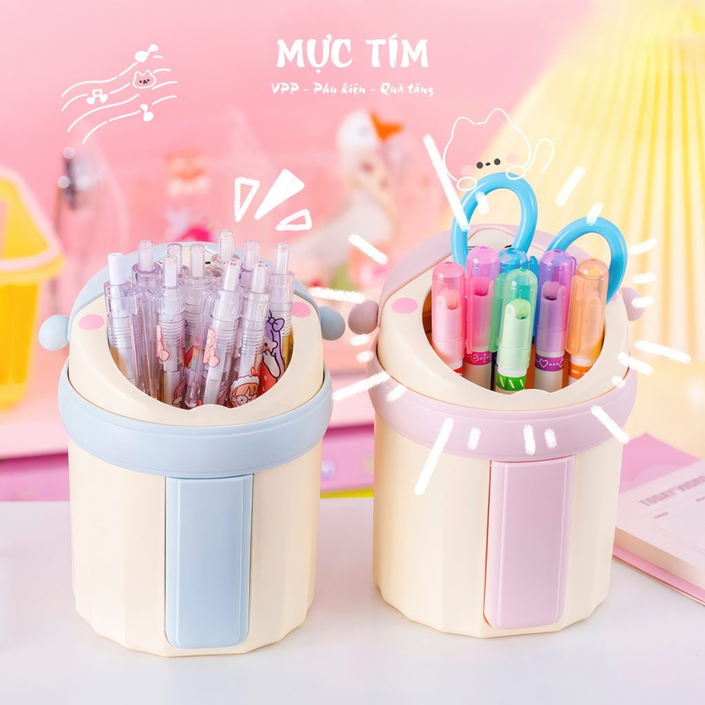 Hộp cắm bút mặt thú