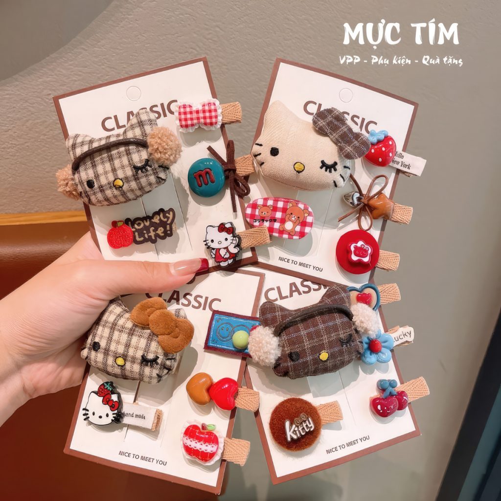 kẹp tóc caro kitty