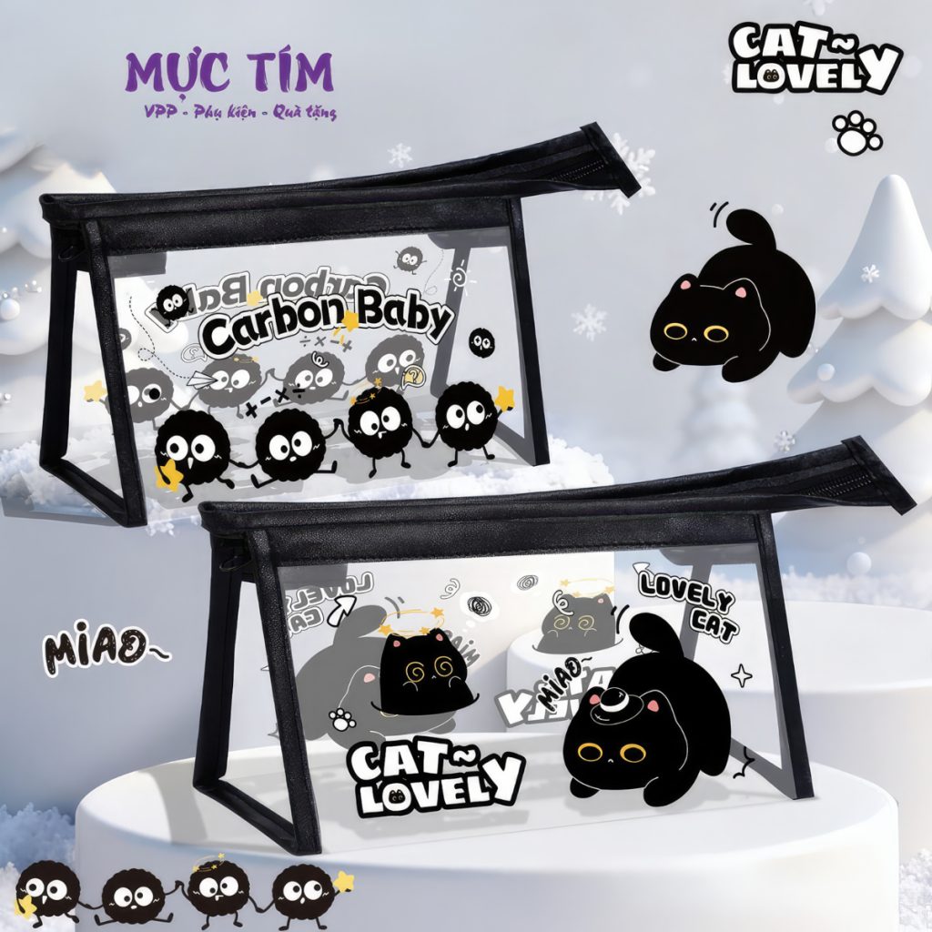 túi đựng bút trong mèo đen