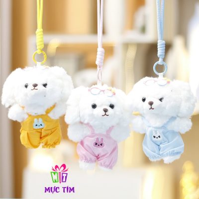 móc khóa gấu lông xù